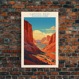 Capital Reef National Park Travel Poster Print, Canvas Print Wall Art, Utah Travel Art, Midcentury Modern Travel Decor