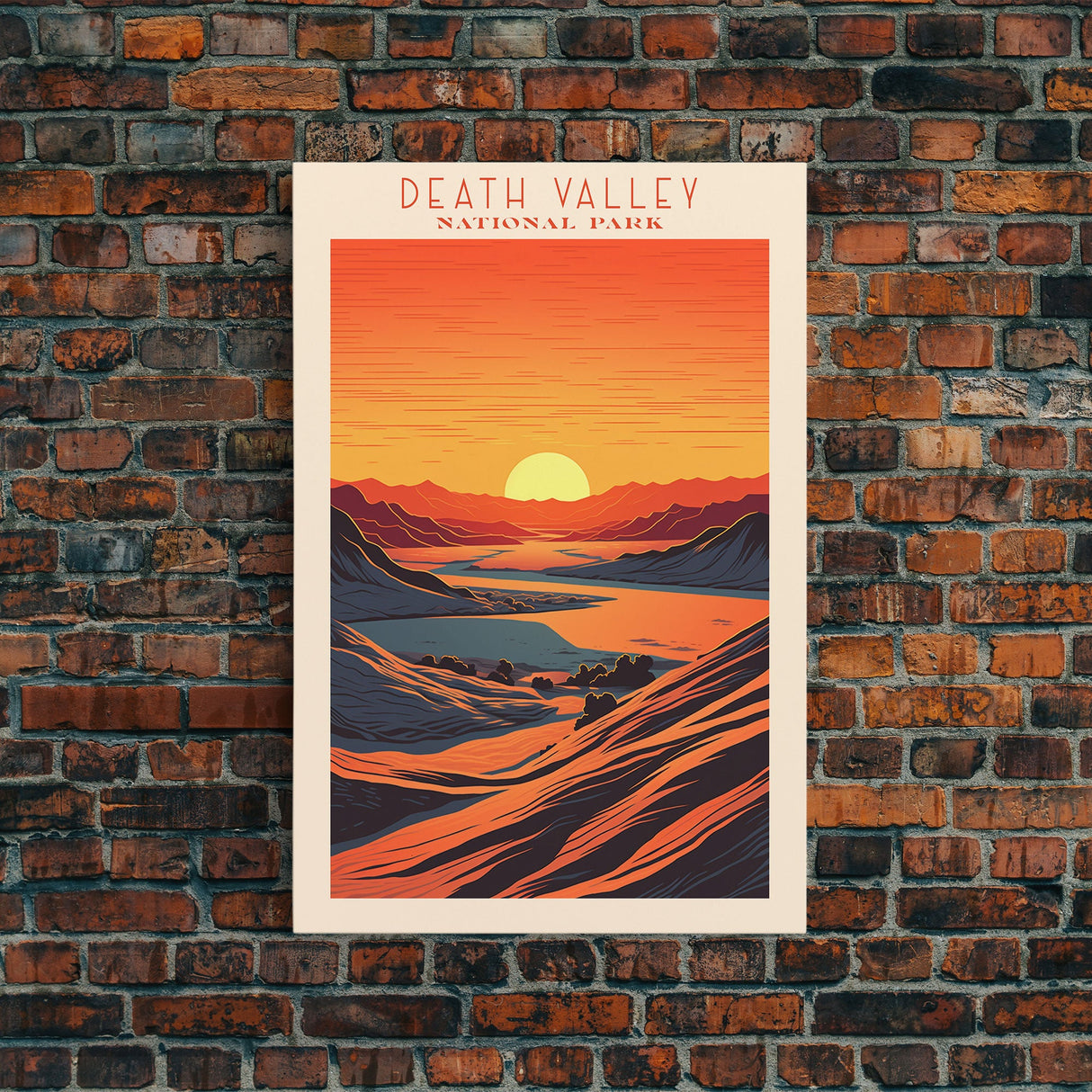 Death Valley National Park Travel Poster Print, Canvas Print Wall Art, California Travel Art, Midcentury Modern Travel Decor, MCM Wall Art