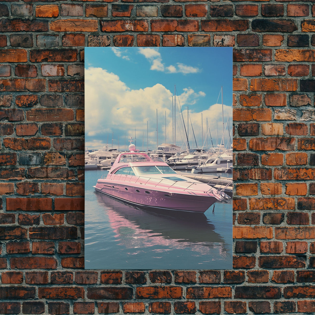 Pink Boat, Ocean Wall Art,  Nautical Wall Art, Canvas Print, Wall Hanging, Portrait Art, Travel Print, Modern Art Prints, Girls Room Decor