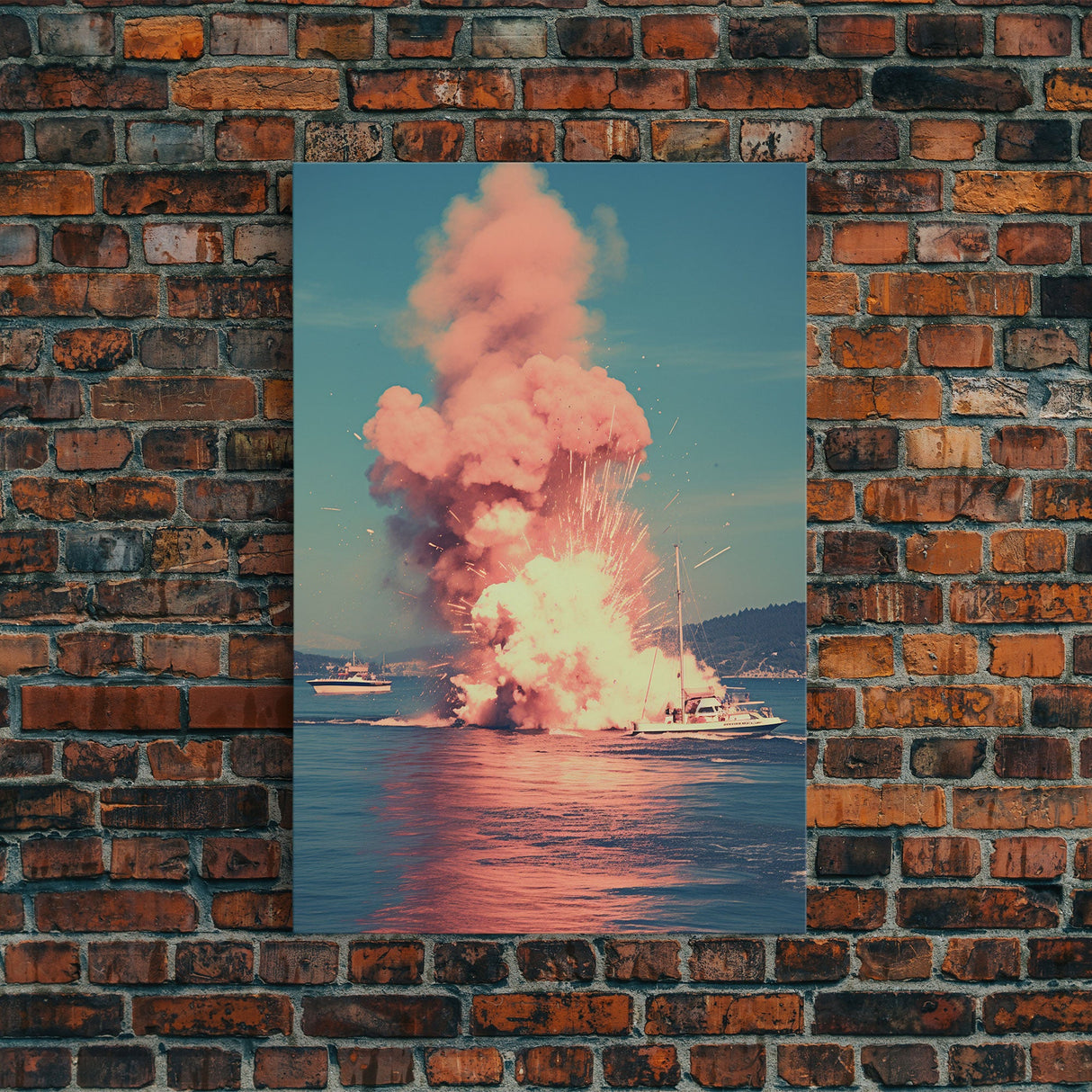 Exploding Boat, Nautical Wall Art, Ocean Wall Art, Canvas Print, Wall Hanging, Portrait Art, Unique Gift, Home Decor Prints, Office Decor