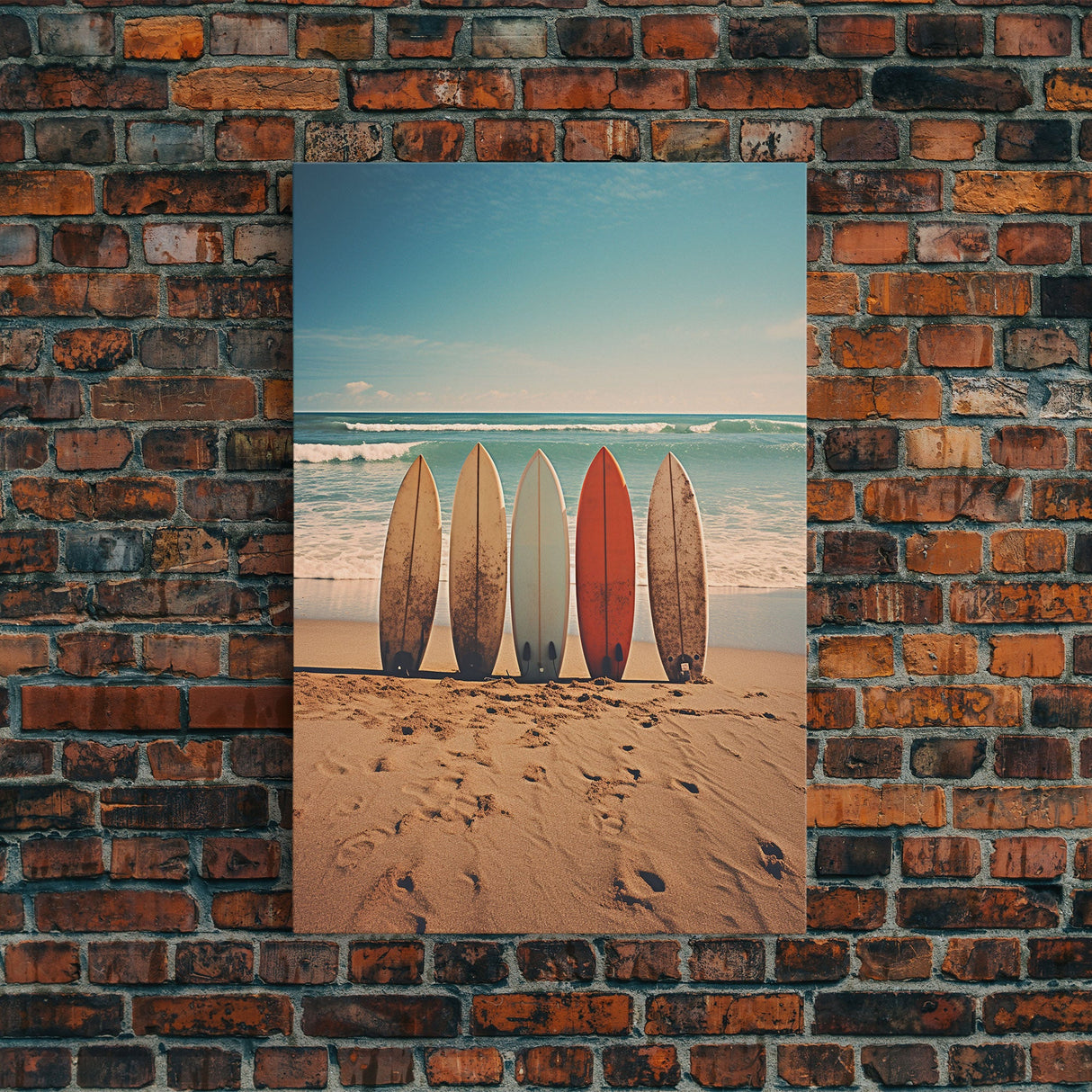 Surfboard Wall Art, Surf Print, Beach Wall Art, Surf Wall Art, Canvas Print, Wall Hanging, Portrait Art, Above Bed Art, Birthday Gift