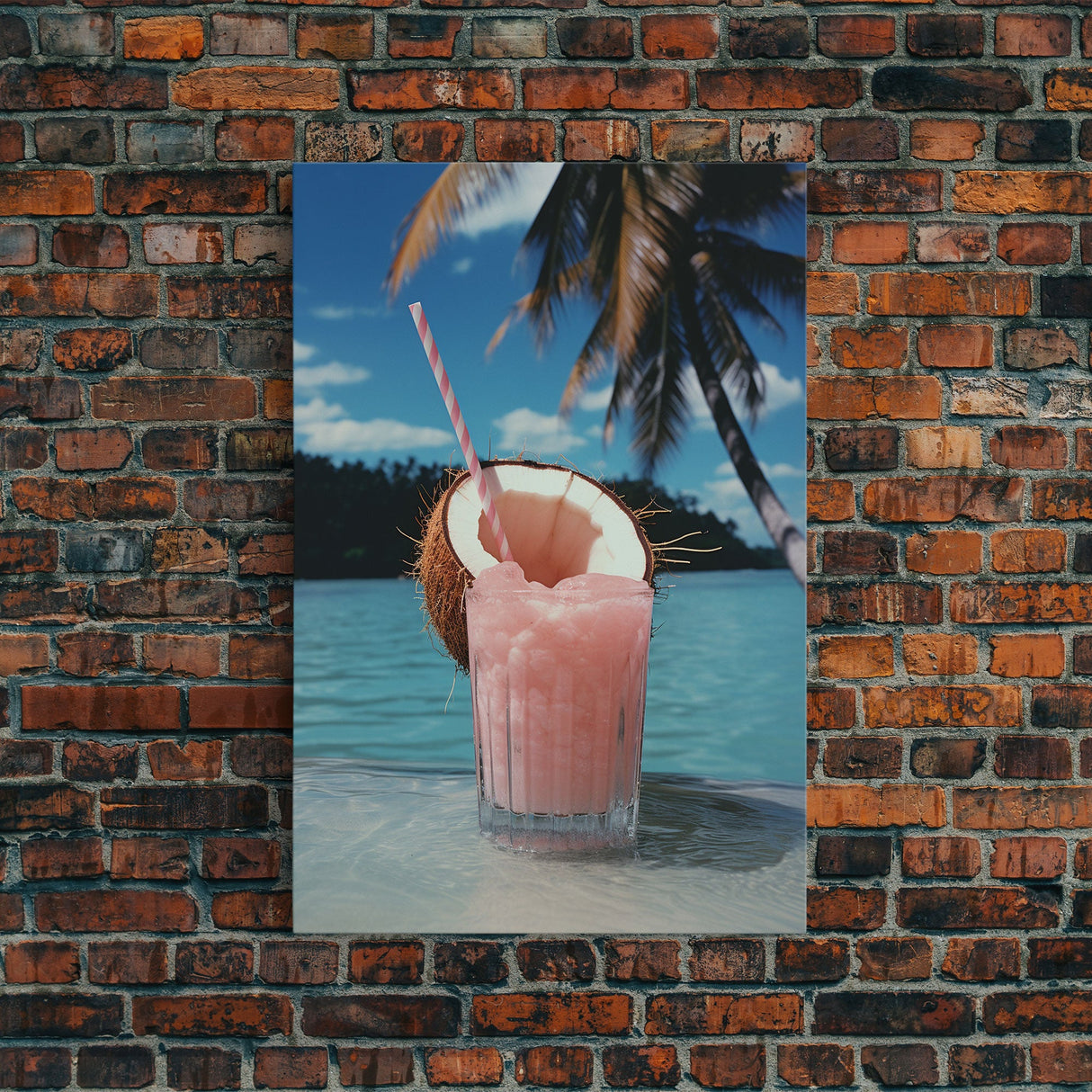 Tropical Wall Art, Palm Tree Art, Cocktail Wall Art, Canvas Print, Wall Hanging, Portrait Art, Travel Wall Art, Beach Wall Art, Ocean Art