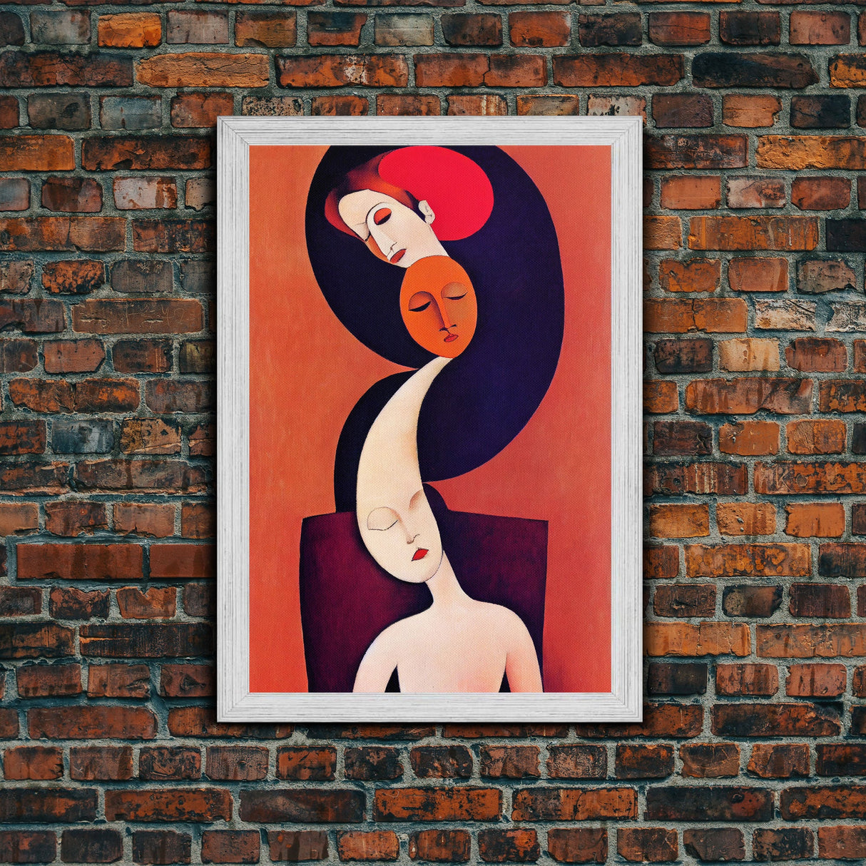 Dreaming Of You Cubism Woman Faces Abstract Fine Art Print, Wall Art Print, Wall Poster