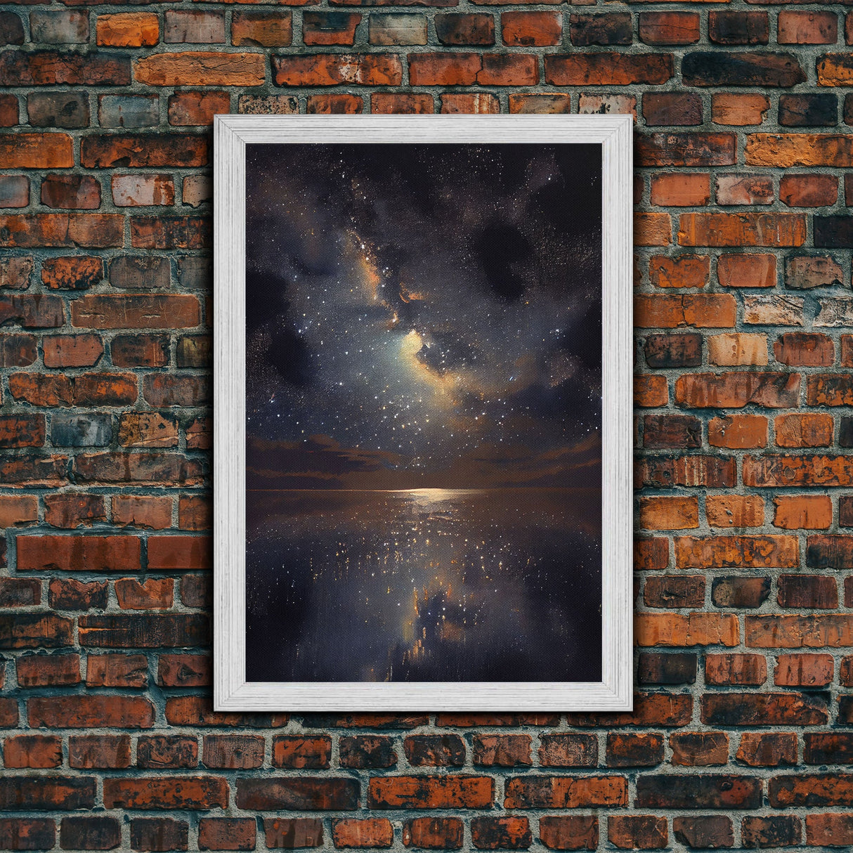 Ocean Reflection Night Sky Stars Galaxy Fine Art Print, Wall Art Print, Wall Poster, Wall Décor