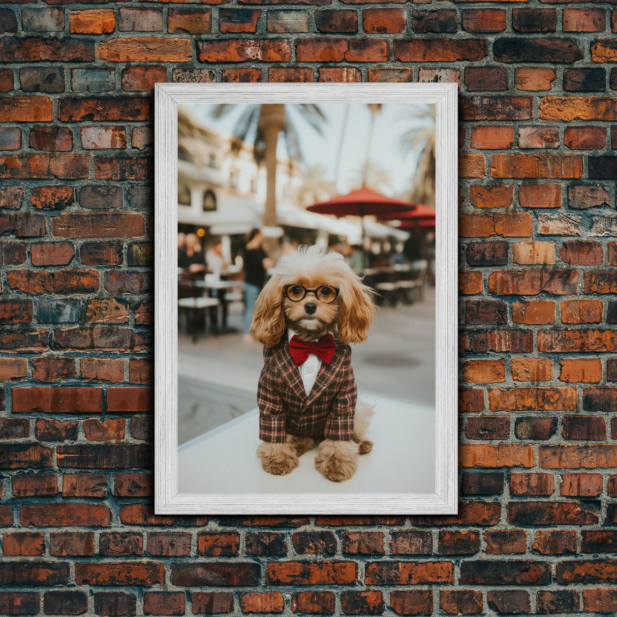 Poodle Wall Print, Dog Wall Art, Dog Glasses, Animal Art, Funny Wall Art, Framed Wall Art, Framed Canvas, Wall Print, Wall Canvas