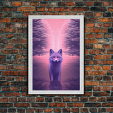 Fox Wall Print, Animal Art Print, Animal Portrait, Pink Art, Abstract Wildlife Art, Framed Wall Art, Framed Canvas, Wall Print, Wall Canvas