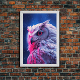 White Owl Wall Print, Animal Art Print, Bird Wall Art, Animal Portrait, Wildlife, Framed Wall Art, Framed Canvas, Wall Print, Wall Canvas