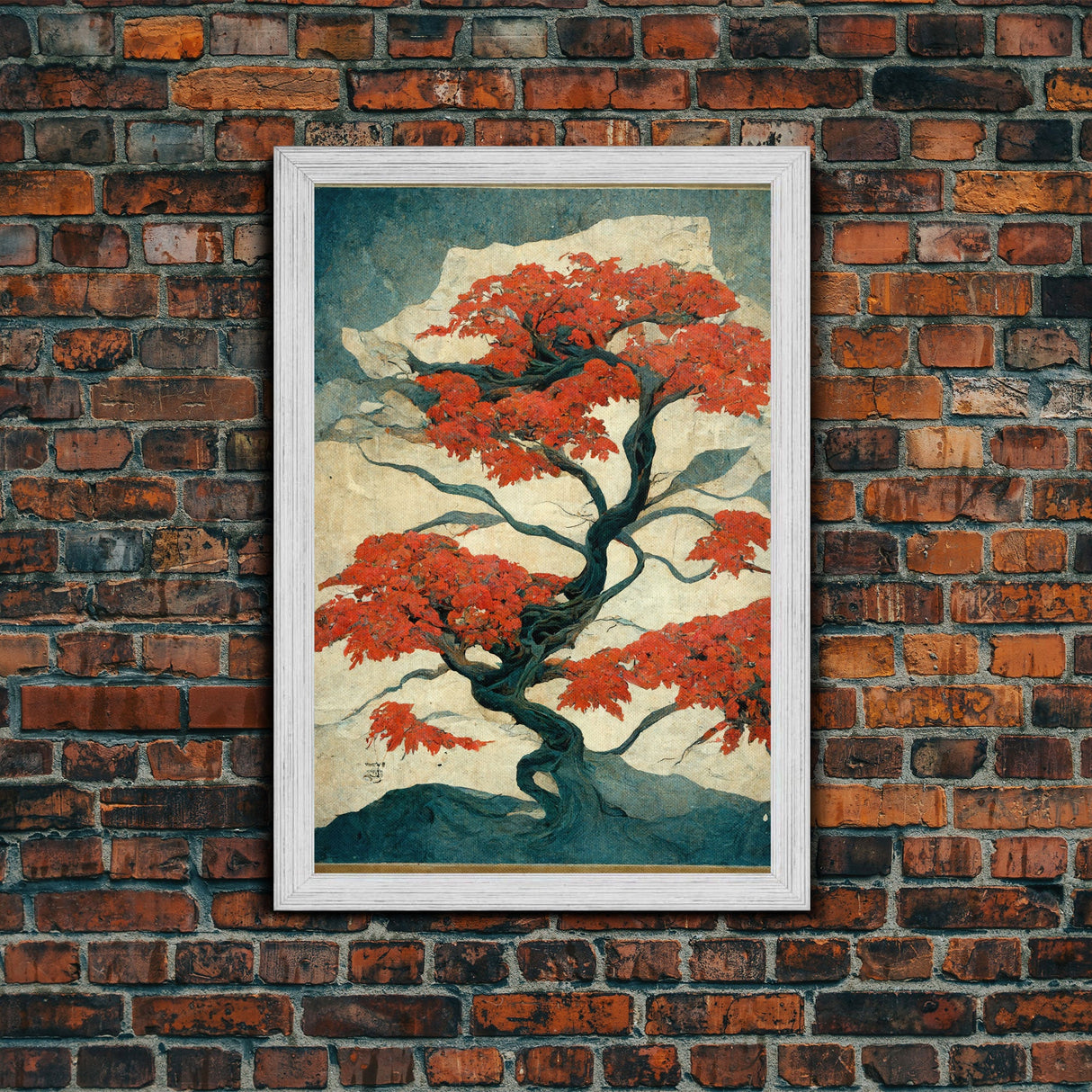 Japanese Maple Tree, Japanese Style Art, Canvas Print, Abstract Tree Art, Ready To Hang Wall Art