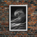 Surf Canvas California Wall Art Black and White Ocean Print Beach Framed Wall Art Surfing Print, Wall Art Beach Decor, Coastal Decor