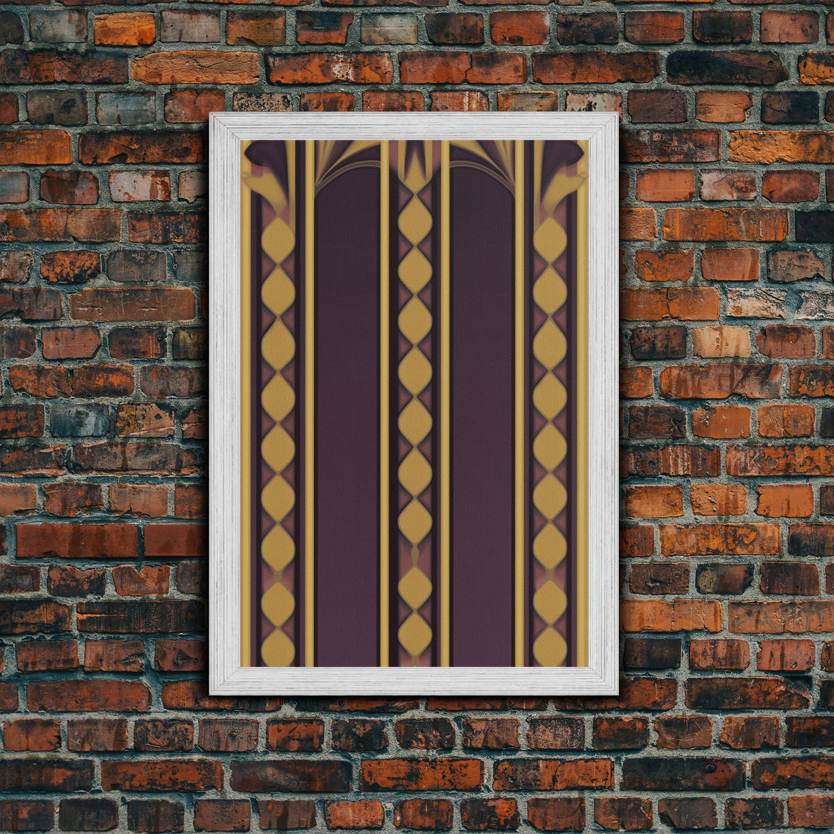 Art Deco Pattern Wall art, Framed Canvas Print, Art Deco, Canvas Wall art, Purple & gold art, Canvas wall art, Abstract art, Geometric art