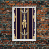 Midcentury Modern Wall art - Framed Canvas Print - Art Deco-  Office decor - Purple & gold art - Ornament art - Abstract art - Geometric art