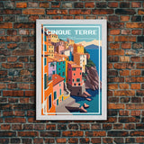 Cinque Terre, Italy Travel Poster, Europe Wall Art, Coastline, Travel Wall Print, Travel Poster, Travel Wall Art, Canvas Wall Print