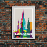 Edinburgh Travel Poster, Europe Wall Art, Scotland Art Print, Travel Wall Print, Travel Poster, Travel Wall Art, Canvas Wall Print