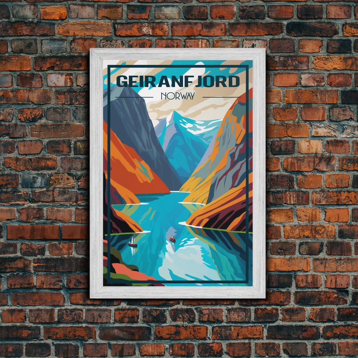 Geirangerfjord Wall Art, Norway Travel Poster, Europe Wall Poster, Travel Wall Print, Travel Poster, Travel Wall Art, Canvas Wall Print