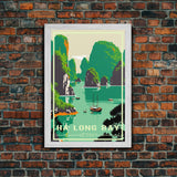 Ha Long Bay Poster, Vietnam Wall Art, Asia Wall Poster, Travel Wall Print, Travel Poster, Travel Wall Art, Canvas Wall Print