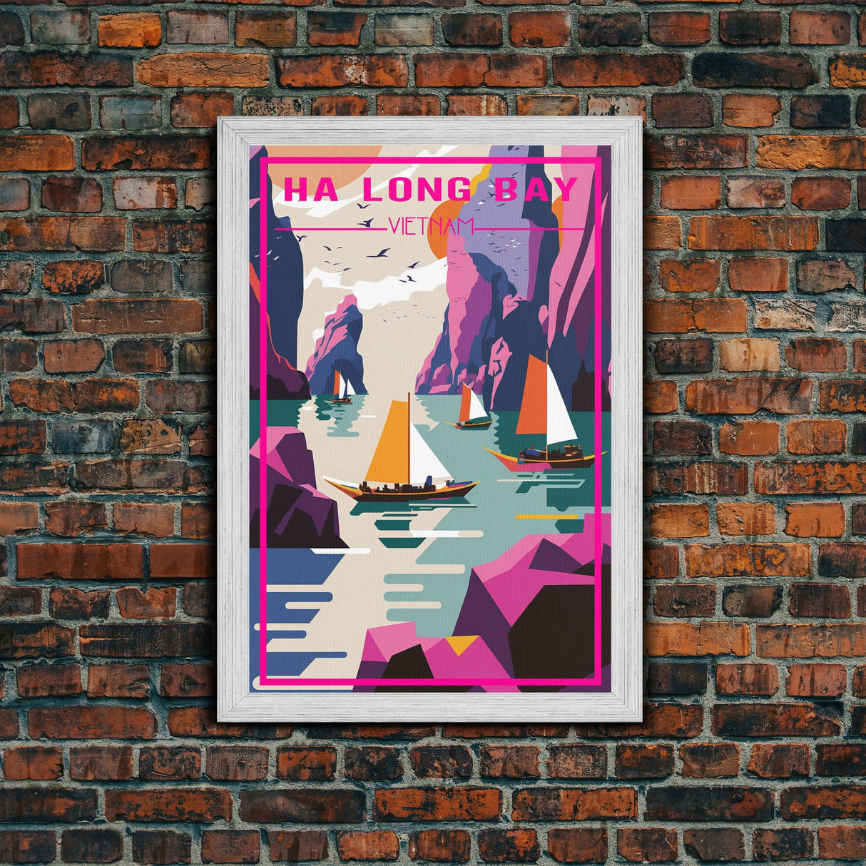 Ha Long Bay Poster, Vietnam Wall Art, Asia Wall Poster, Travel Wall Print, Travel Poster, Travel Wall Art, Canvas Wall Print