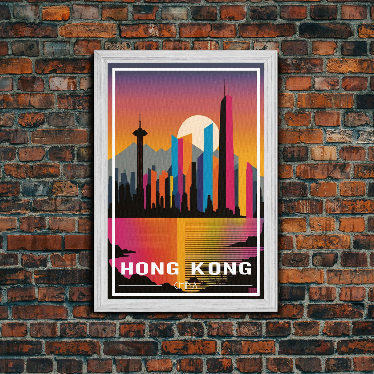 Hong Kong Poster, China Wall Art, Asia Wall Poster, City Art Print, Travel Wall Print, Travel Poster, Travel Wall Art, Canvas Wall Print