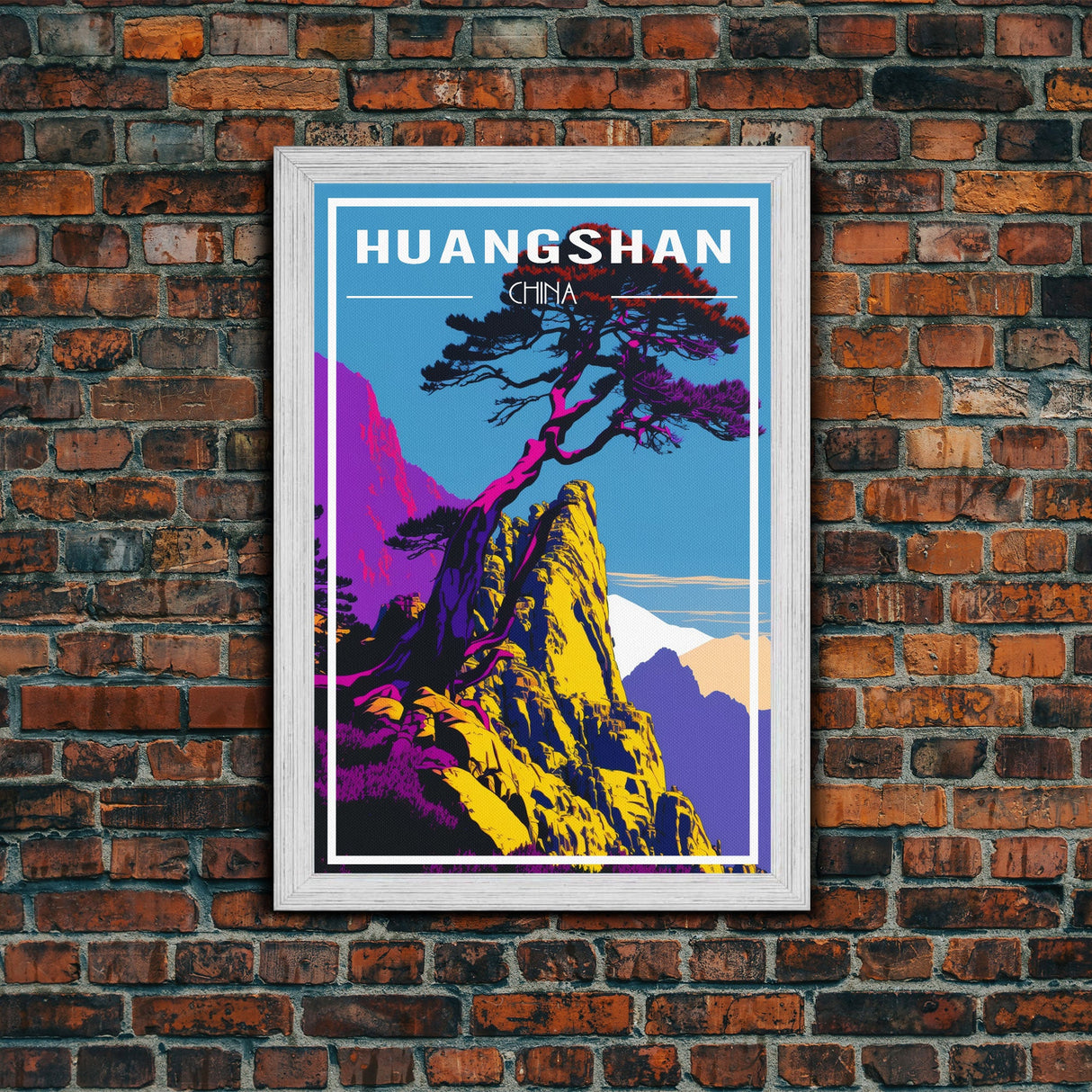 Huangshan Poster, China Wall Art, Asia Wall Poster, China Art, Travel Wall Print, Travel Poster, Travel Wall Art, Canvas Wall Print