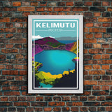 Kelimutu Wall Art, Indonesia Poster, Asia Wall Print, Volcano, Lake, Travel Wall Print, Travel Poster, Travel Wall Art, Canvas Wall Print