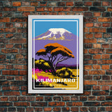 Mount Kilimanjaro Wall Art, African Poster, Tanzania Wall Art, Travel Wall Print, Travel Poster, Travel Wall Art, Canvas Wall Print