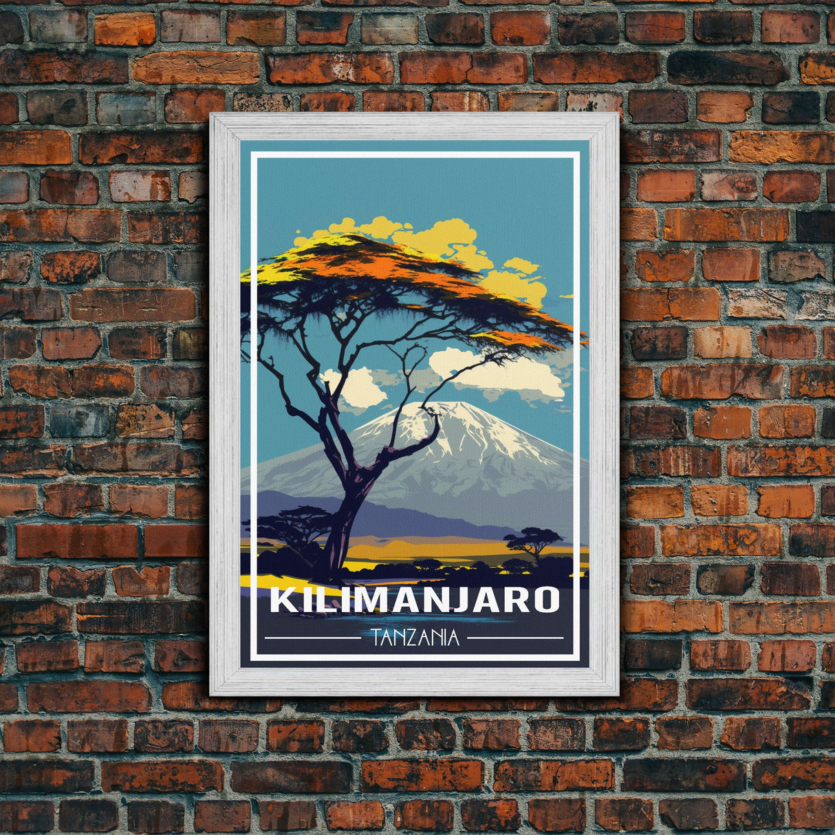 Mount Kilimanjaro Wall Art, African Poster, Tanzania Wall Art, Travel Wall Print, Travel Poster, Travel Wall Art, Canvas Wall Print