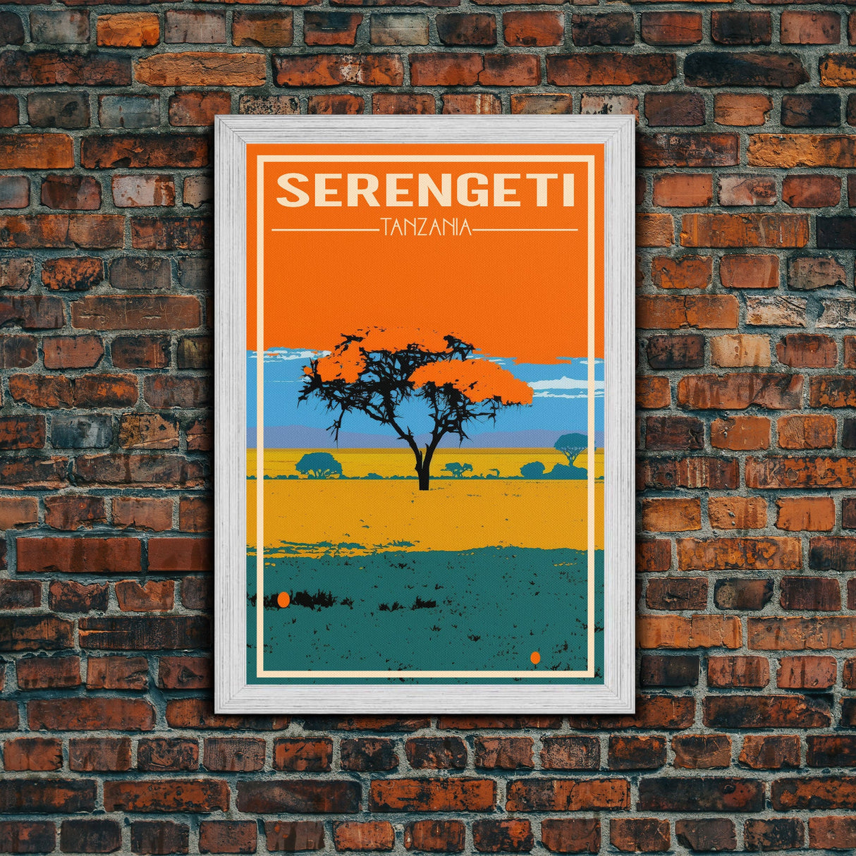 Serengeti Wall Print, Tanzania Wall Art, Africa Poster, Safari Art, Travel Wall Print, Travel Poster, Travel Wall Art, Canvas Wall Print