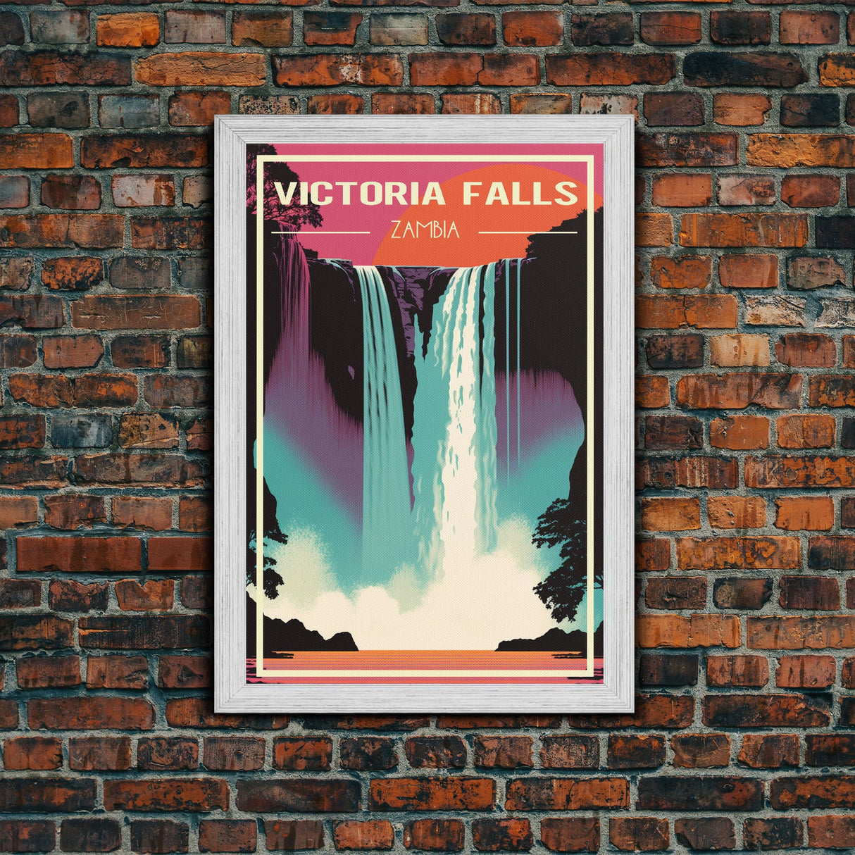 Victoria Falls Wall Art, Zambia Poster, Africa Wall Print, Waterfalls, Travel Wall Print, Travel Poster, Travel Wall Art, Canvas Wall Print