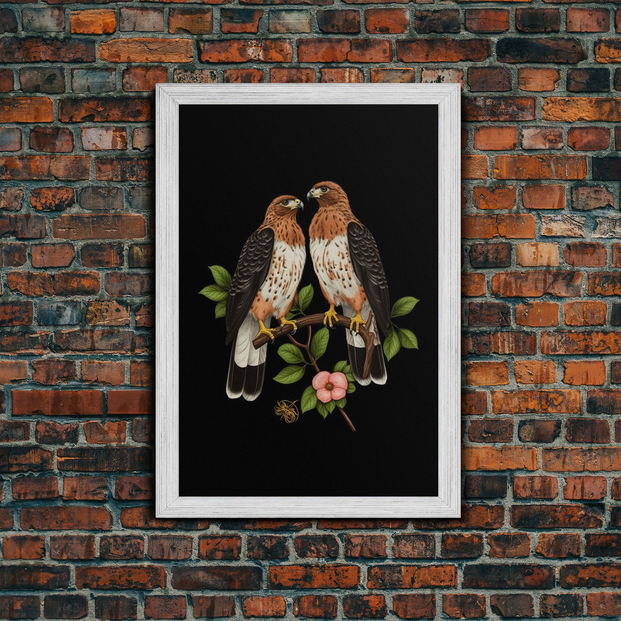 Pair Of Hawks, Birds Wall Art, Hawk Wall Decor, Animal Wall Decor, Nature Art, Wall Decor, Canvas Print, Wall Art, Framed Canvas Art