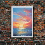 Ocean Wall Art, Seascape Print, Sunset Wall Print, Canvas Print, Wall Art, Vertical Art, Gift For The Home, Beach House Wall Decor, Office