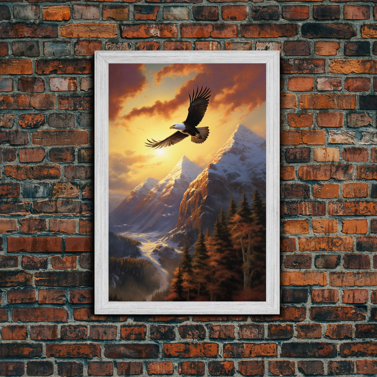 Eagle Wall Art, Mountain Art Print, Animal Art, Nature Print, Canvas Print, Wall Art, Vertical Art, Gift For Boss, Camper Wall Decor