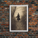 Witch In The Woods, Cursed Victorian Halloween Art, Framed Canvas Print, Halloween Photography Art, Spooky Halloween Decor, Scary Art, Witch