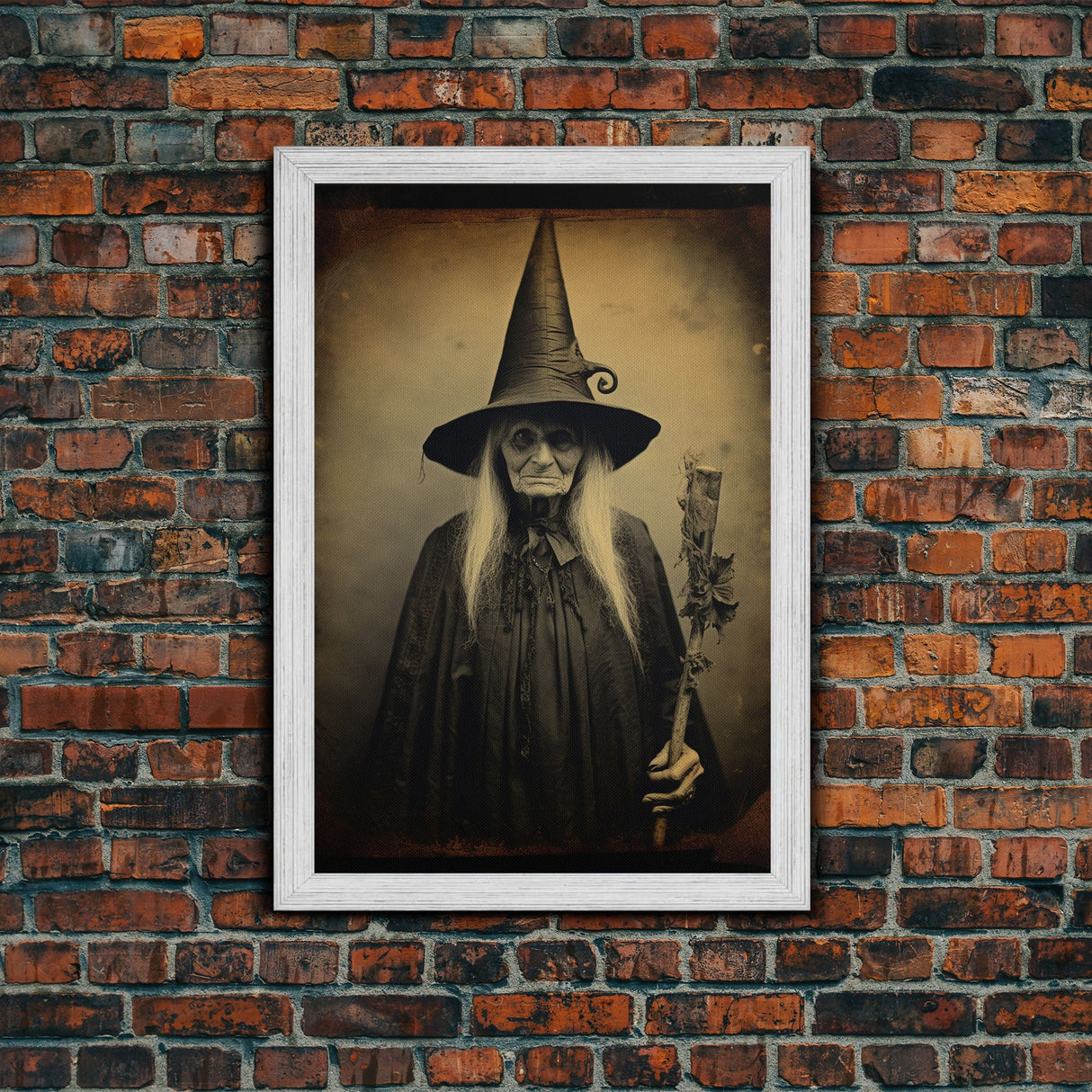 Witch Halloween, Scary Wall Art, Witch Art Print, Dark Art Print, Occult Art, Canvas Print, Wall Art, Vertical Print, Home Decor, Wall Decor