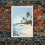 Beach Wall Art, Palm Trees Wall Print, Seashore Wall Art, Tropical Art, Canvas Print, Wall Art, Vertical Art, Living Room Prints, Room Decor