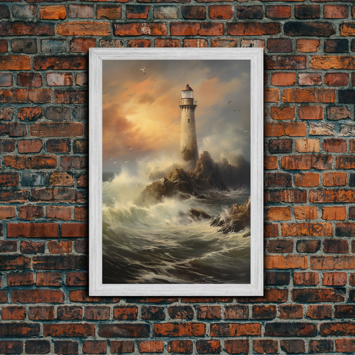 Light House Print, Ocean Wall Decor, Seascape Art, Canvas Print, Wall Art, Vertical Art, Landscape Art Print, Gift For Coworker, Wall Decor