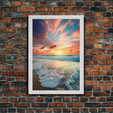 Seashore Wall Art, Beach Sunset Wall Art, Nautical Wall Art, Canvas Print, Wall Art, Vertical Art, Beach House Art, Teacher Gift, Home Decor