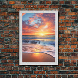 Beach Sunset Wall Art, Nautical Wall Art, Seashore Wall Art, Canvas Print, Wall Art, Vertical Art, Moving Gift, Room Decor, Entryway Prints