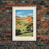 Theodore Roosevelt National Park, North Dakota Travel Art, National Park Print, Minimalist Travel Art, Midcentury Modern Style Landscape