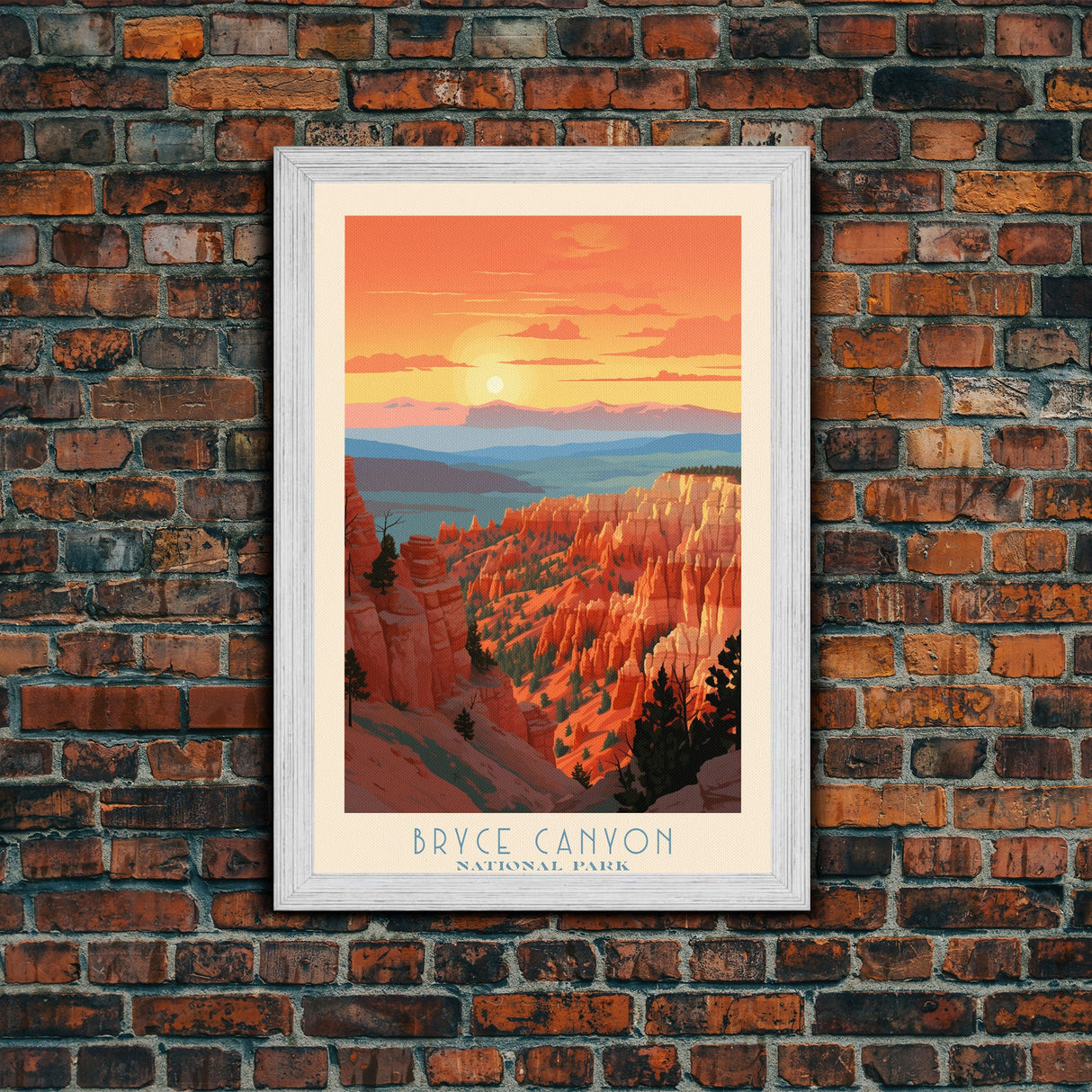 Bryce Canyon National Park Travel Poster Print, Canvas Print Wall Art, Utah Travel Art, Midcentury Modern Travel Decor