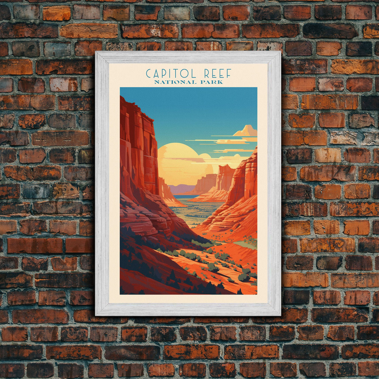 Capital Reef National Park Travel Poster Print, Canvas Print Wall Art, Utah Travel Art, Midcentury Modern Travel Decor