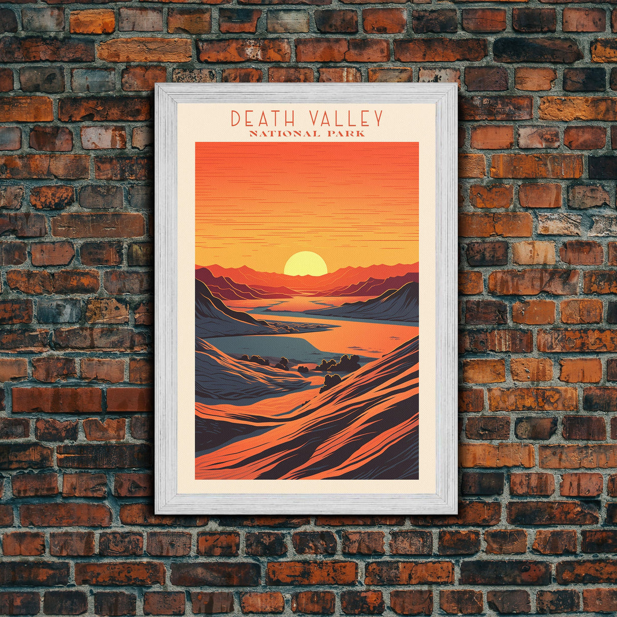 Death Valley National Park Travel Poster Print, Canvas Print Wall Art, California Travel Art, Midcentury Modern Travel Decor, MCM Wall Art