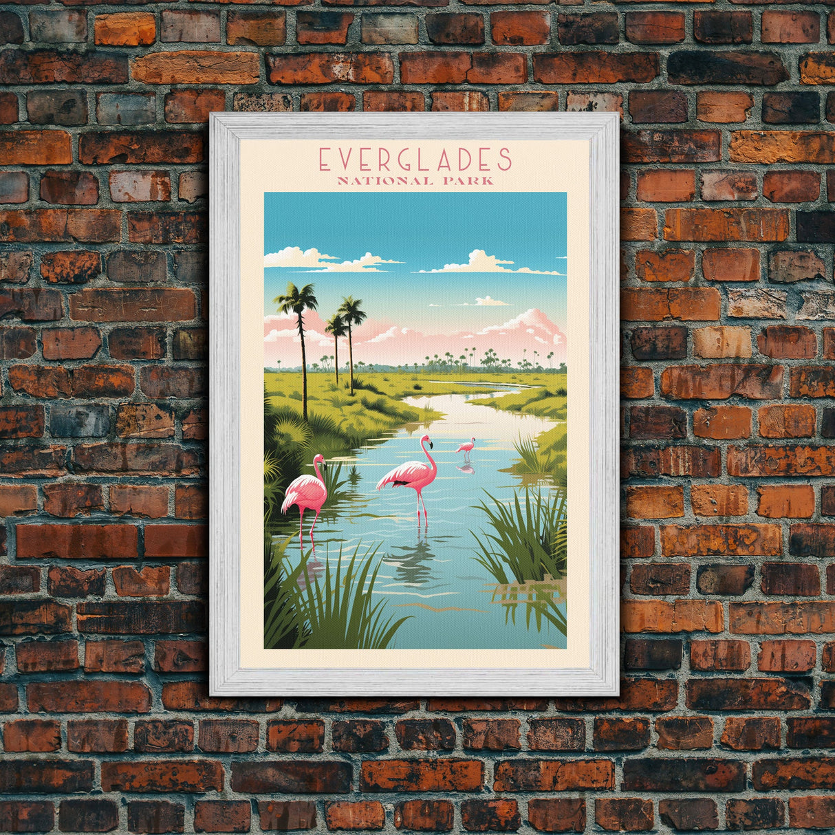 Everglades National Park Travel Poster Print, Canvas Print Wall Art, Florida Travel Art, Midcentury Modern Travel Decor, MCM Wall Art