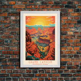 Grand Canyon National Park Travel Poster Art, Canvas Print Wall Art, Arizona Travel Art, Midcentury Modern Travel Decor, MCM Wall Art