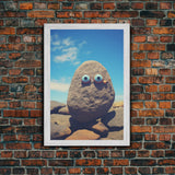 Rock Art, Abstract Art, Funny Wall Art, Canvas Print, Wall Hanging, Portrait Art, Nursery Wall Art, Kids Room Decor, Playroom Wall Art