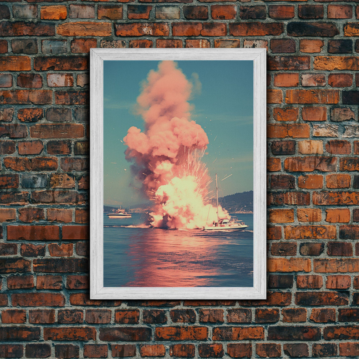 Exploding Boat, Nautical Wall Art, Ocean Wall Art, Canvas Print, Wall Hanging, Portrait Art, Unique Gift, Home Decor Prints, Office Decor