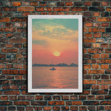 Ocean Wall Art, Sunset, Coastal Wall Art, Canvas Print, Wall Hanging, Portrait Art, Housewarming Gift, Family Home Decor, Living Room Prints