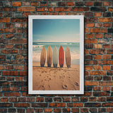 Surfboard Wall Art, Surf Print, Beach Wall Art, Surf Wall Art, Canvas Print, Wall Hanging, Portrait Art, Above Bed Art, Birthday Gift