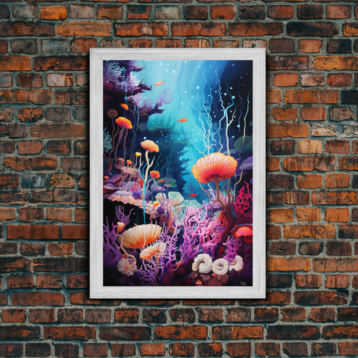 Under The Sea, Nautical Nursery Art, Ocean Wall Art, Canvas Print, Wall Hanging, Portrait Art, Playroom Art, Nursery Wall Art, Family Gift