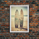 Surfboard Wall Art, Surf Decor, Beach Wall Art, Canvas Print, Wall Hanging, Portrait Art, Ocean Wall Art, Office Decor, Bedroom Prints