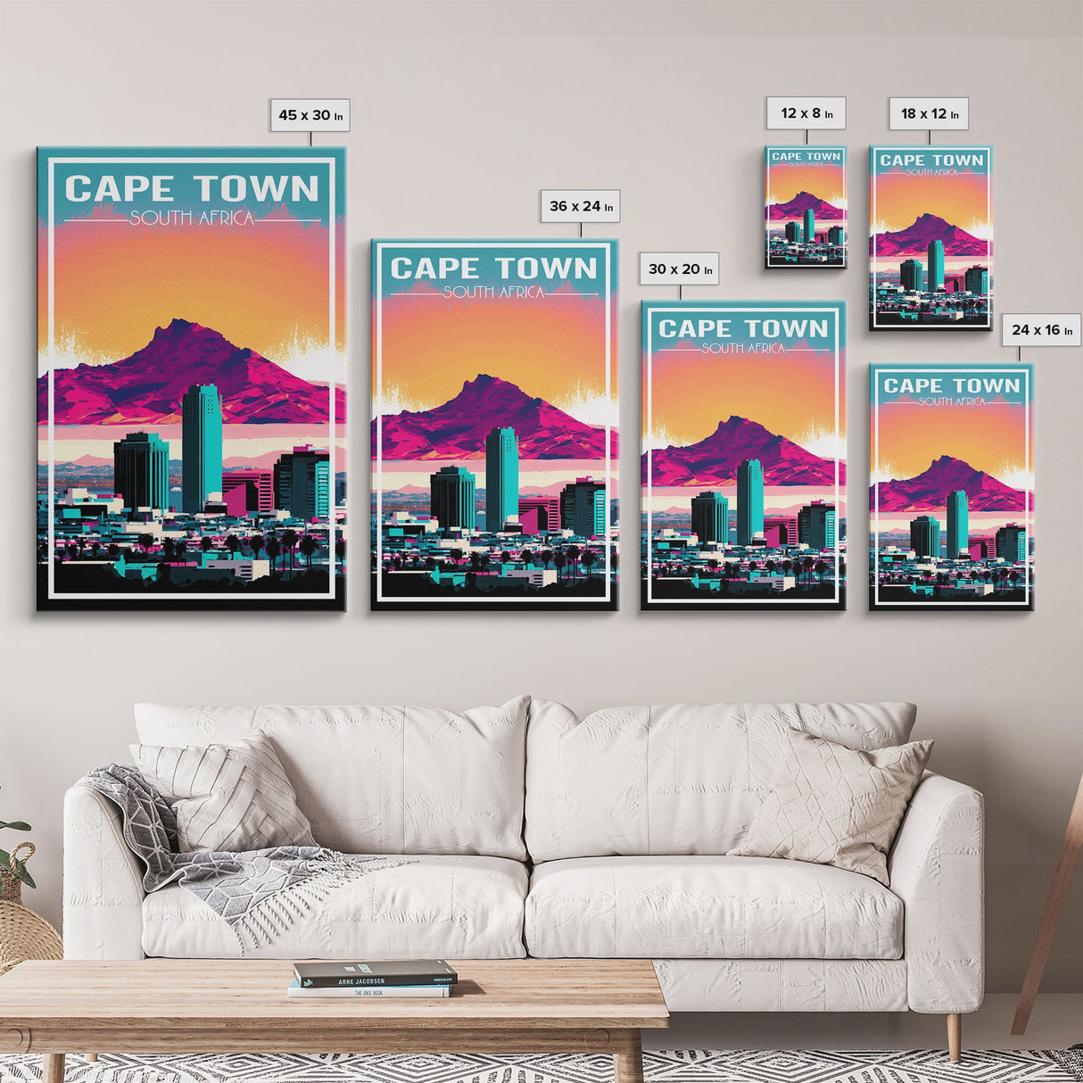 Cape Town, South Africa Wall Art, Africa Travel Poster, Travel Wall Print, Travel Poster, Travel Wall Art, Canvas Wall Print