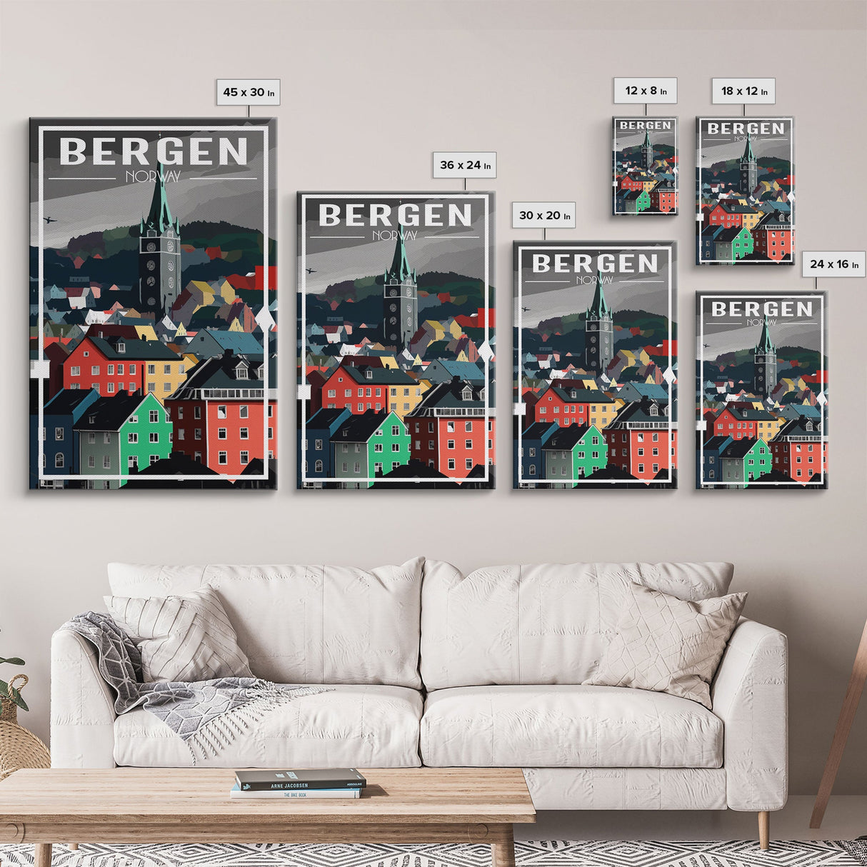 Bergen Wall Poster, NorwayPoster, Europe Wall Art, Norway Art Print, Travel Wall Print, Travel Poster, Travel Wall Art, Canvas Wall Print